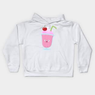 Cute strawberry ice cream sundae cartoon Kids Hoodie